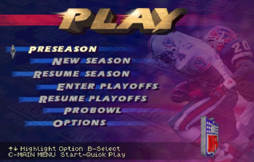 Screenshot de NFL Quarterback Club 96